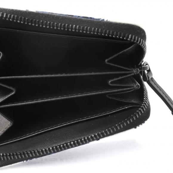 Christian Dior Technical Fabric Toile De Jouy Detachable Card Holder Wallet Blue - Picture 4 of 9